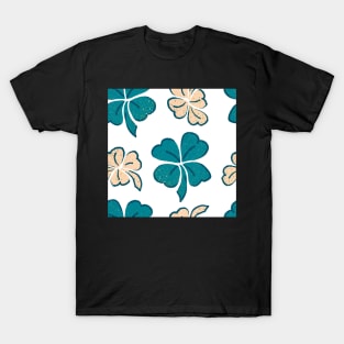 Green Lucky Clover Shamrock Pattern T-Shirt